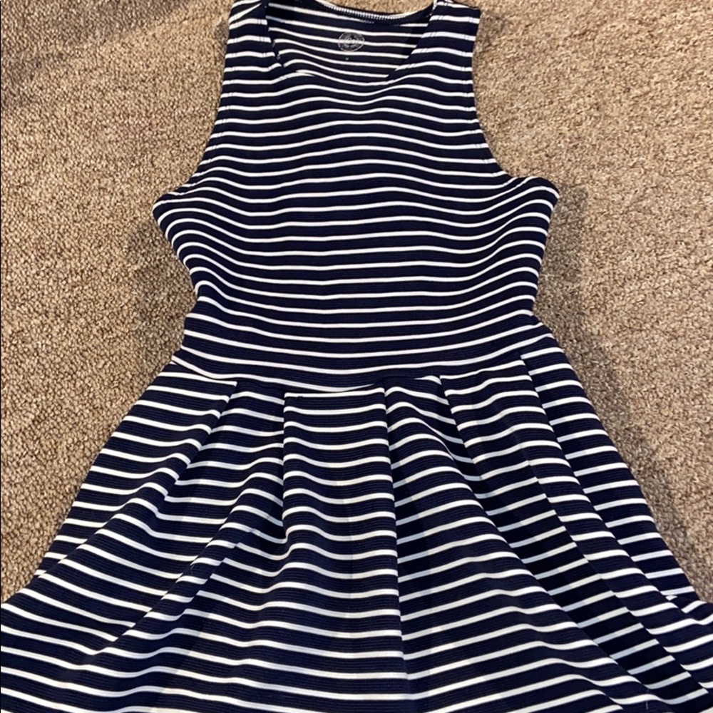 Stripped Skater dress with open back